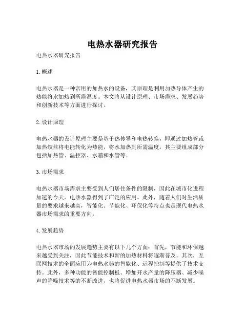 电热水器研究报告