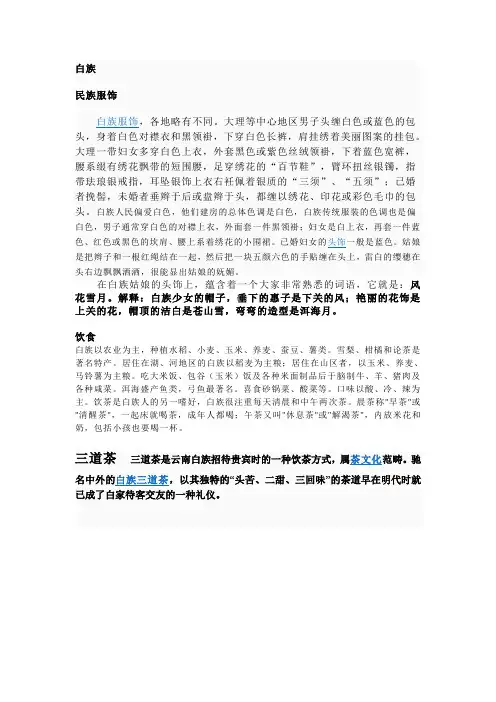 白族 少数民族简介