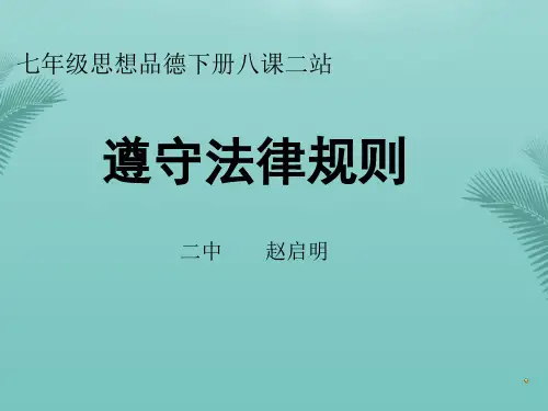 【全版】政治七年级下北师大版遵守法律规则课件推荐PPT