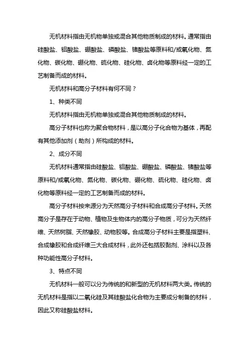 无机材料包括哪些