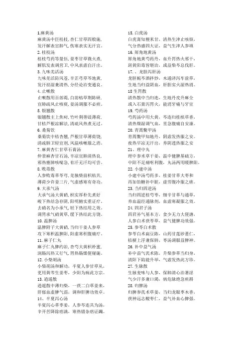 方剂学歌诀