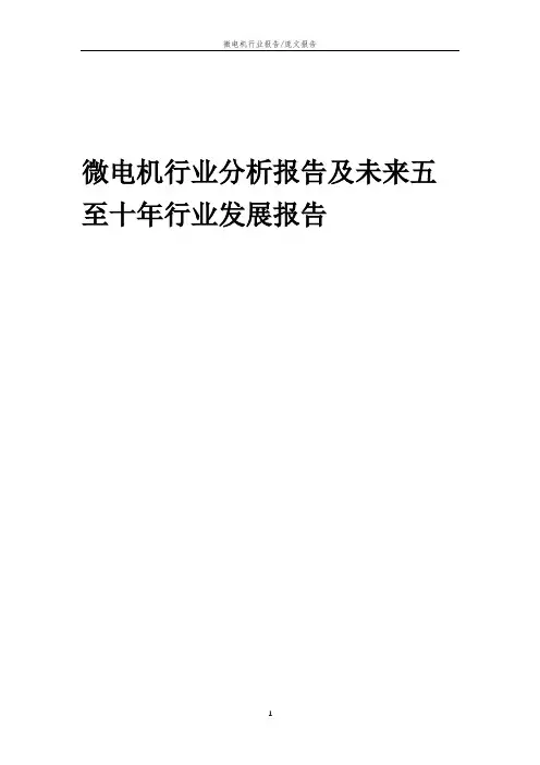 2023年微电机行业分析报告及未来五至十年行业发展报告
