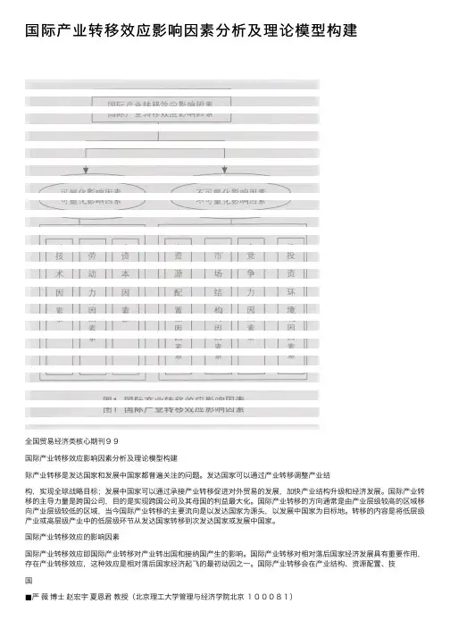 国际产业转移效应影响因素分析及理论模型构建