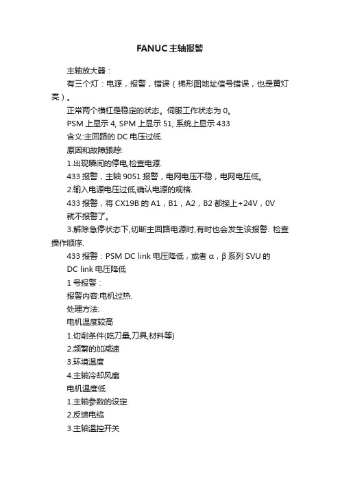 FANUC主轴报警