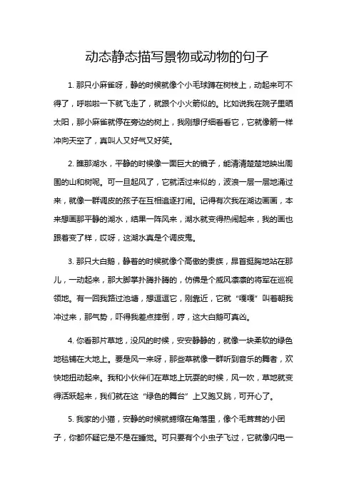 动态静态描写景物或动物的句子
