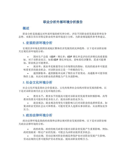 职业分析外部环境分析报告