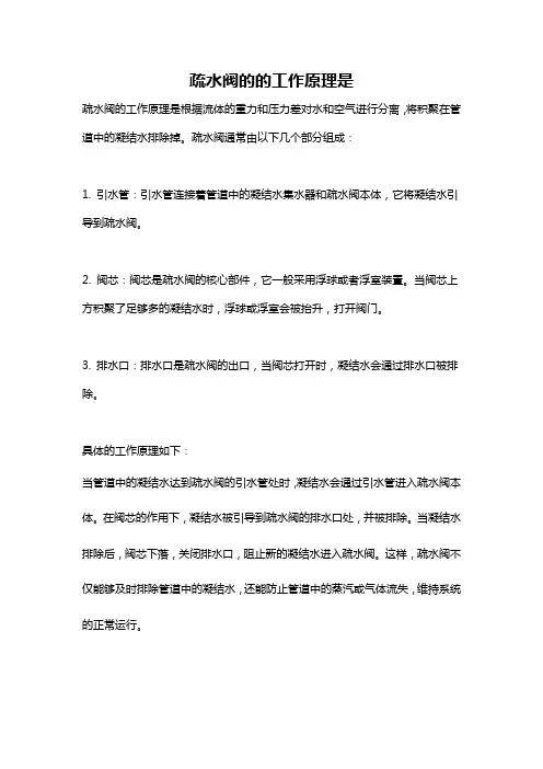 疏水阀的的工作原理是