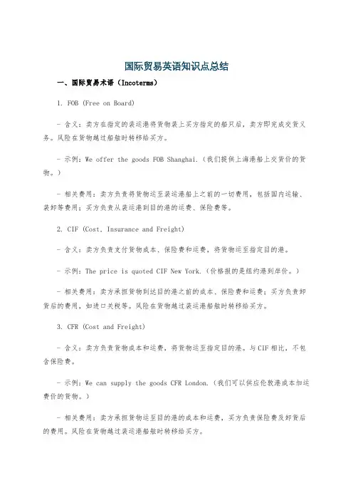 国际贸易英语知识点总结