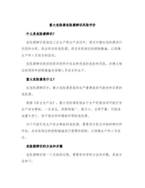重大危险源危险源辨识风险评价
