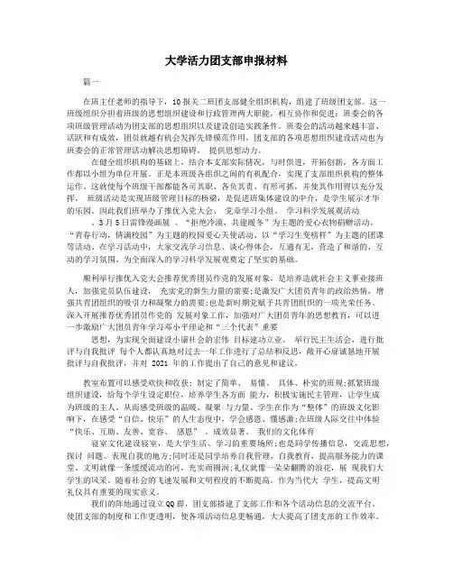 大学活力团支部申报材料