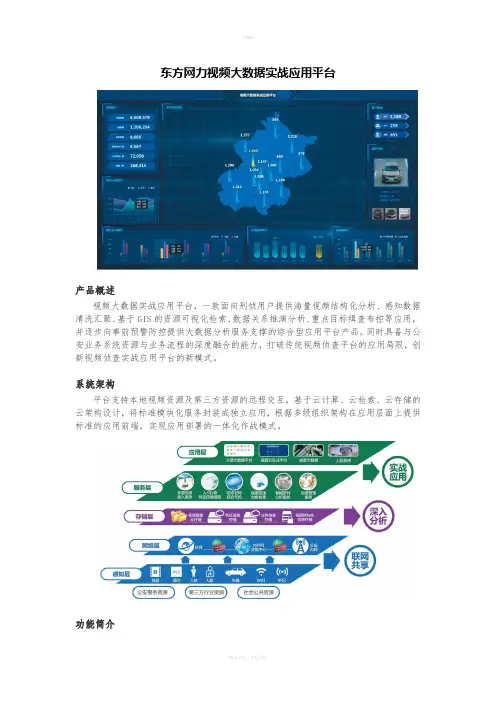 东方网力视频大数据实战应用平台