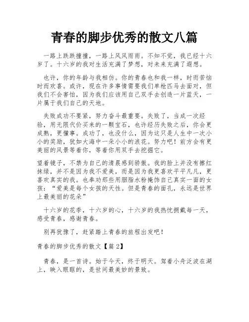 青春的脚步优秀的散文八篇