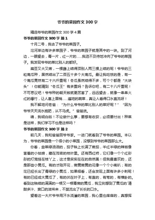 精选爷爷的菜园作文300字4篇