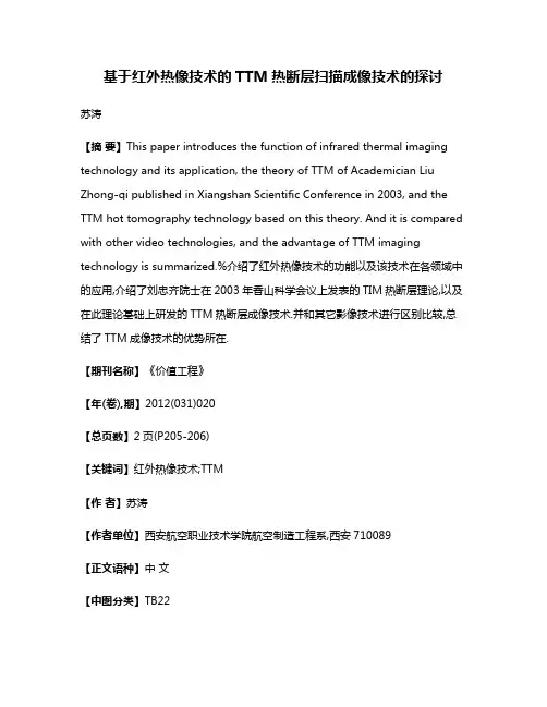 基于红外热像技术的TTM热断层扫描成像技术的探讨