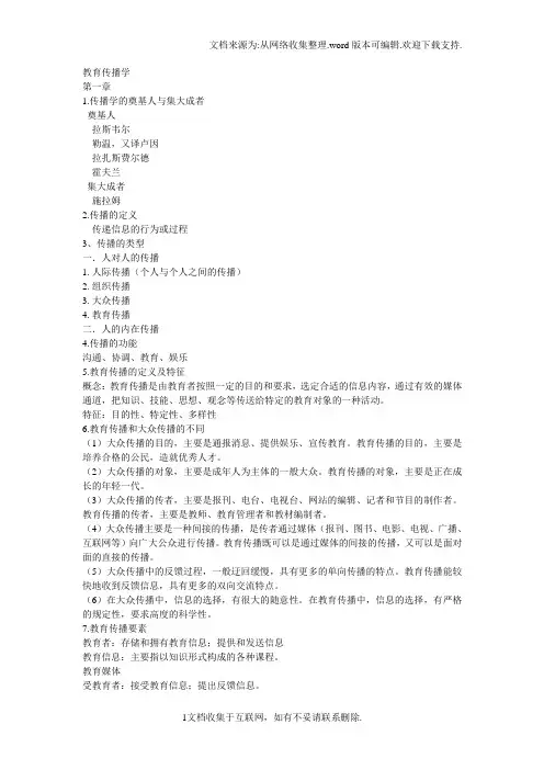 教育传播学复习要点