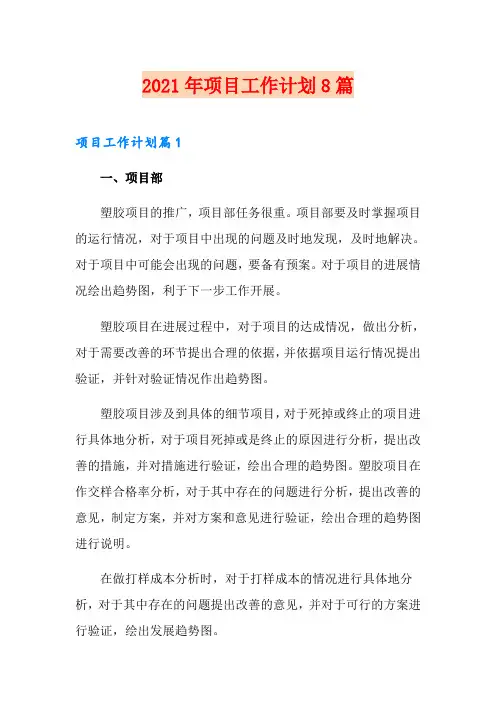 2021年项目工作计划8篇