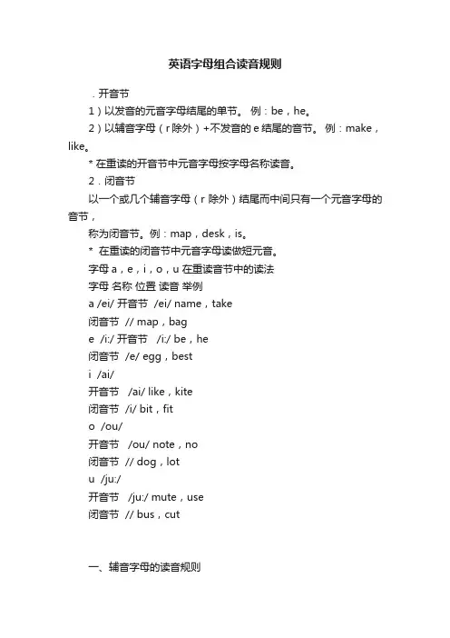 英语字母组合读音规则