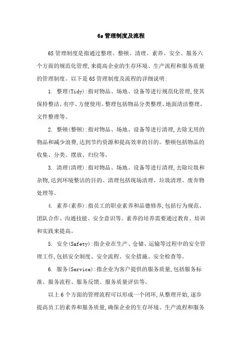 6s管理制度及流程