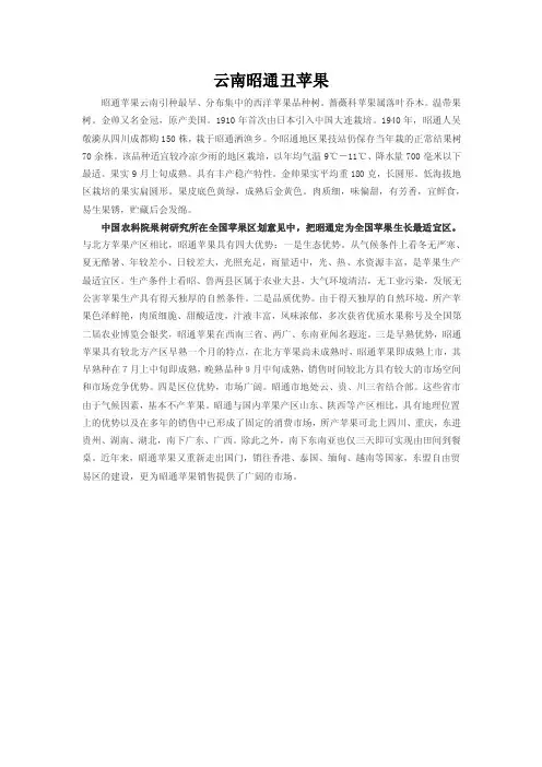 云南昭通丑苹果
