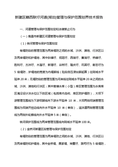 新建区赣西联圩河道(湖泊)管理与保护范围划界技术报告