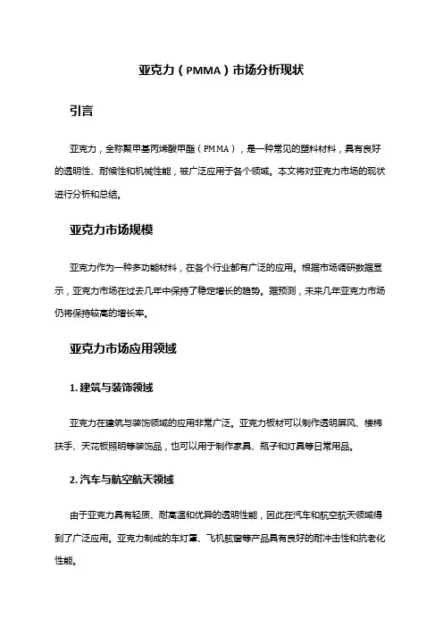 2024年亚克力(PMMA)市场分析现状
