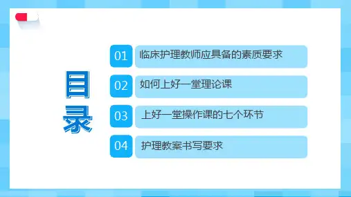 蓝色卡通医护护理教学的基本方法与技巧通用教育教学动态ppt模板