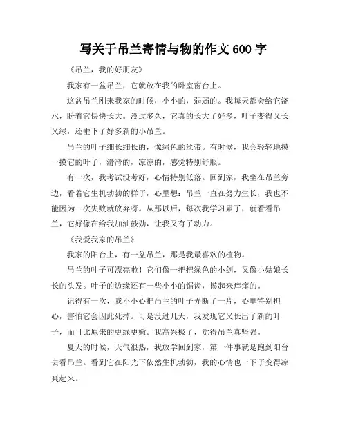 写关于吊兰寄情与物的作文600字