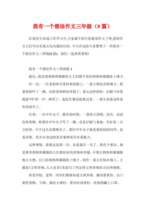 我有一个想法作文三年级(9篇)
