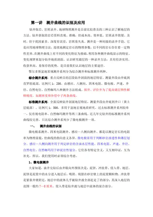 测井曲线的识别及应用