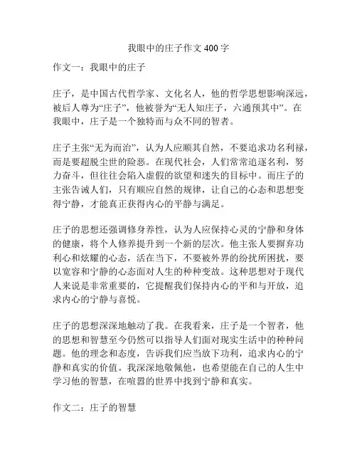 我眼中的庄子作文400字