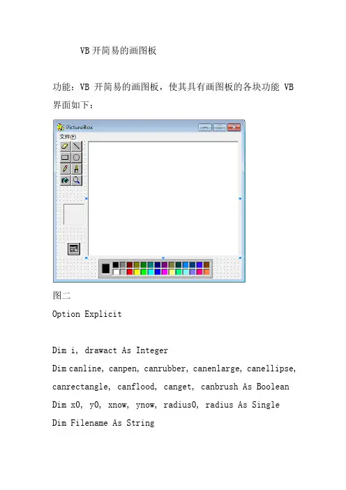 VB开简易的画图板