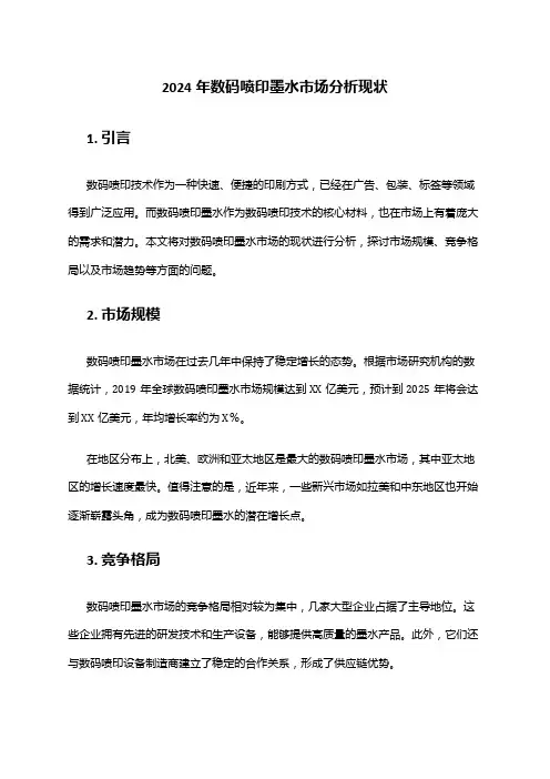 2024年数码喷印墨水市场分析现状