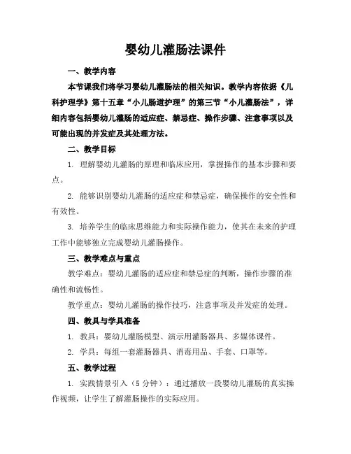 婴幼儿灌肠法课件