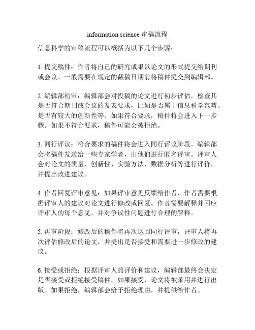 information science审稿流程