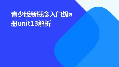 青少版新概念入门级A册Unit13解析