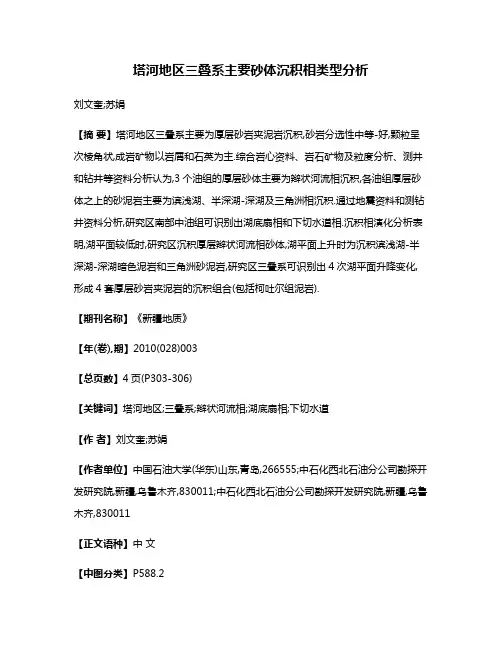 塔河地区三叠系主要砂体沉积相类型分析