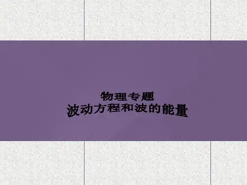 第三节振动合成物理专题波动方程和波的能量