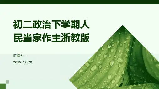 初二政治下学期人民当家作主浙教版