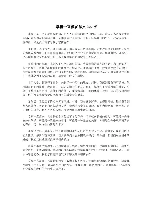 幸福一直都在作文800字