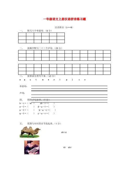 小升初语文知识点专项复习试题-汉语拼音通用版(部分有答案)