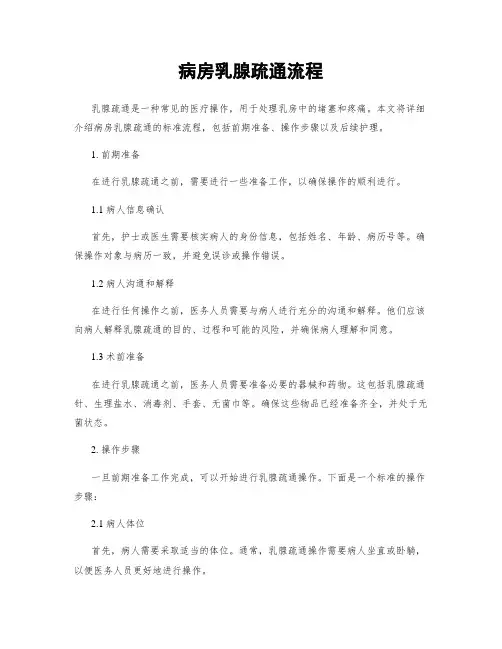 病房乳腺疏通流程