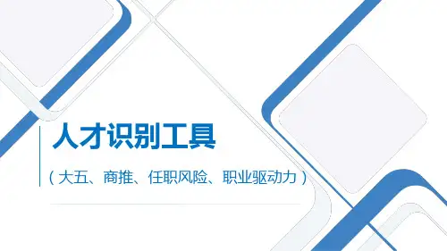 人才识别工具之大五、商推、职业驱动力、任职风险测评