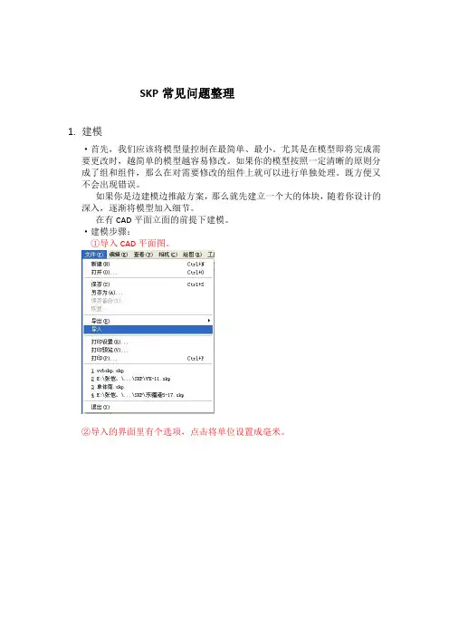 SKP常见问题整理