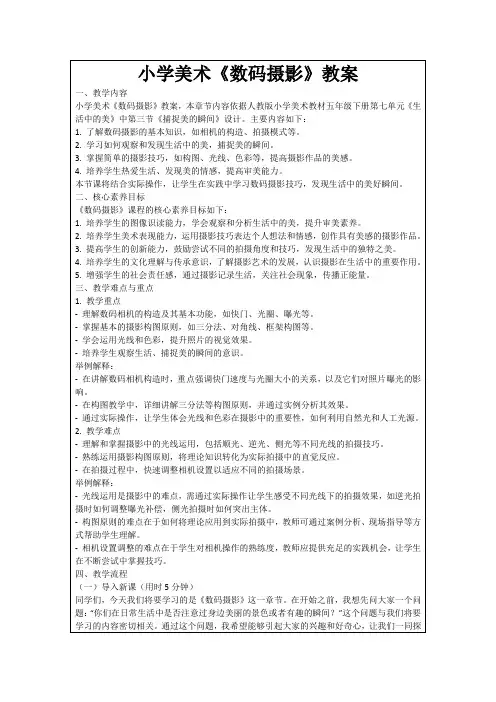 小学美术《数码摄影》教案