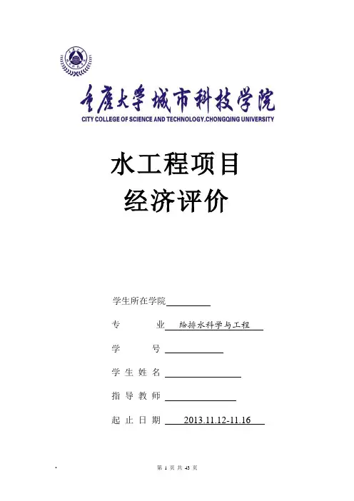 水工程项目经济评价分析