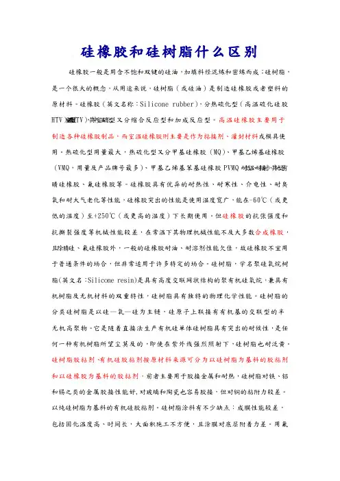 硅橡胶和硅树脂什么区别