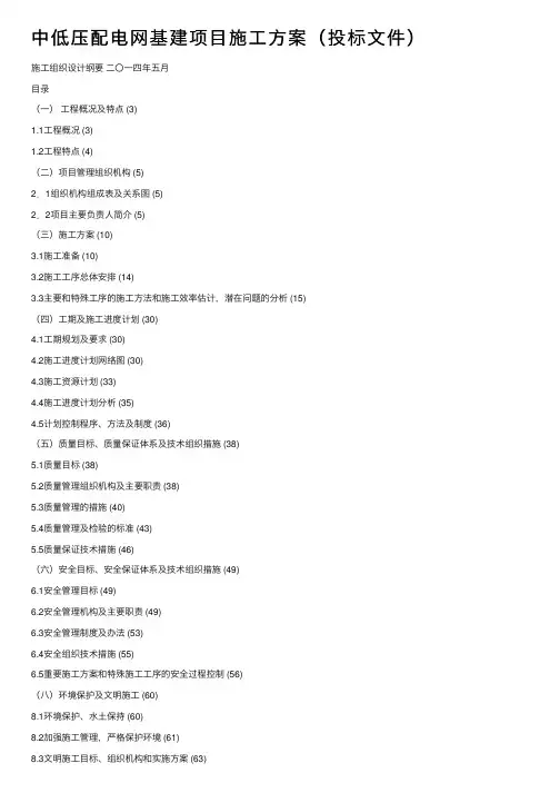 中低压配电网基建项目施工方案（投标文件）