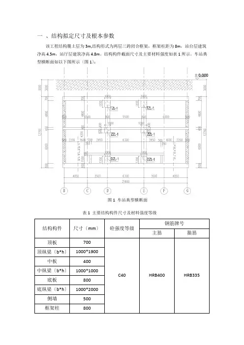 地铁车站结构设计基本参数