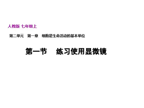 人教版生物七年级第2单元生物体的结构层次第1章细胞是生命活动的基本单位学习课件