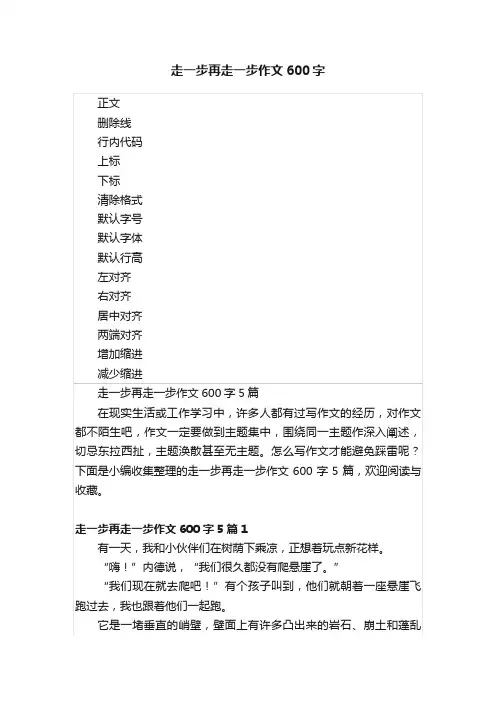 走一步再走一步作文600字
